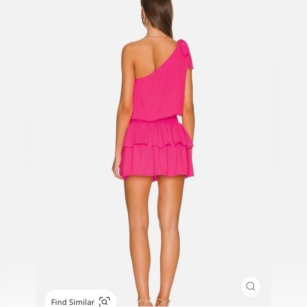 Amanda Uprichard One Shoulder Pink McKinley Dress Size Large - Picture 4 of 12